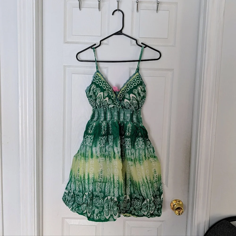 She's Cool Green Boho Summer Dress - Picture 1 of 5